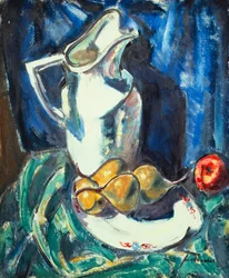 Stilleven met Witte Kan en Fruit