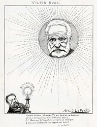 Karikatuur van Victor Hugo en Emile Zola, c.1875-1880 (gravure)