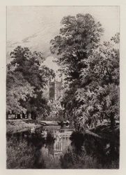 Cambridge: De Cam bij Trinity College, met de toren van St John