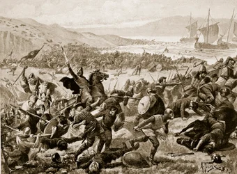 De grote slag bij Brunanburh, 937, illustratie uit 