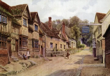 Huizen voorheen bewoond door wevers, Kersey, Suffolk