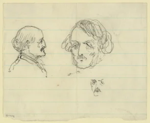 Drie borstbeelden, waaronder Benjamin Butler