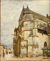 Kerk in Moret na de regen