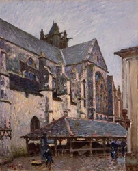 De kerk in Moret in de regen, 1894