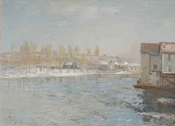 De Loing en de molens van Moret, sneeuweffect, 1891