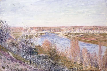 Het Dorp Champagne bij Zonsondergang-April, 1885