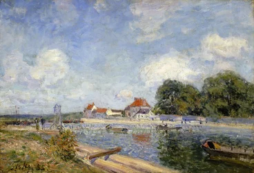 De stuw op de Loing bij Saint-Mammes, 1885