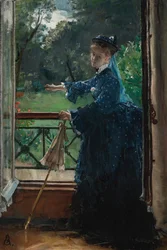 Vrouw op het balkon