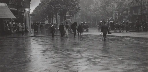 Een natte dag op de boulevard, Parijs