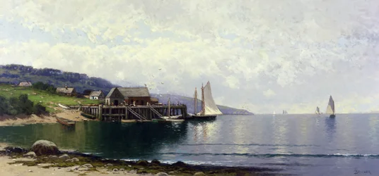 De aanlanding, Bailey Island, Maine, ca. 1907 (olieverf op doek)