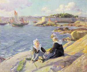 Bretonse Meisjes bij de Haven, Concarneau