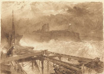 Studie voor Tynemouth Pier - Lampen Aansteken bij Zonsondergang