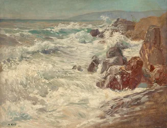 Surfen aan de kust van Nervi