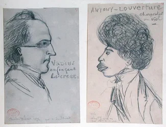 Portretten van Charles Nodier (1780-1844) of Gustave Planche (1808-57) en Alexandre Dumas Pere (1802-70)