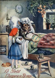 Roodkapje. Volksverhaal. Illustratie van Vaccari en Carrey in 