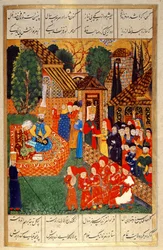 Een Janitsarenofficier werft devsirme voor Sultan Suleyman I, uit de 