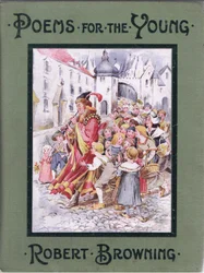 Voorkant: En na hem drongen de kinderen, illustratie uit Poems for the Young: Robert Browning, ca. 1920