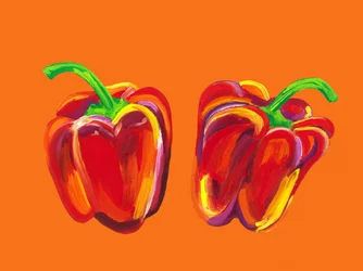 Levendige rode paprika’s