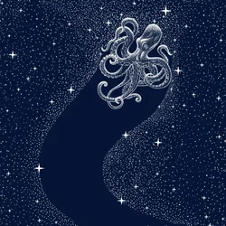 Kosmische Octopus in volle vlucht