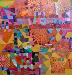 Levendig geometrisch patchwork