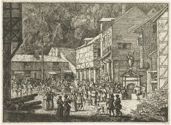 Gezicht op Spa met een waterbron