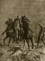Stephen redt Prins Hendrik van Schotland in Ludlow, illustratie uit 