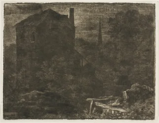 Landschap in de donkere stijl