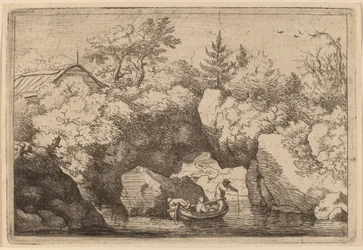 Skiff onder een gespleten rots, waarschijnlijk ca. 1645-1656