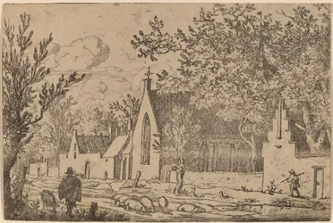 Varkenshoeder bij een Kapel
