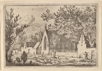 Varkenshoeder bij een Kapel