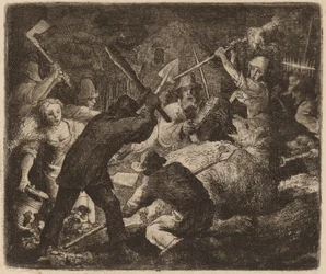 De Beer Aangevallen door de Boeren, waarschijnlijk ca. 1645-1656