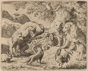 De beer smeekt de leeuw om gerechtigheid, waarschijnlijk ca. 1645-1656