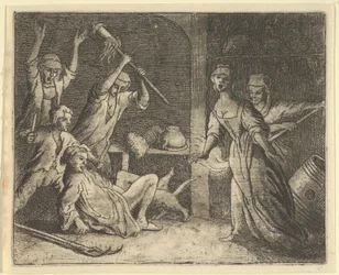 De Kat, Gevangen in een Strik, wordt Mishandeld door de Mensen uit het Huis, 1650-75