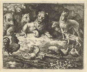De haan beschuldigt Renard ervan zijn hen te hebben vermoord, 1650-75.