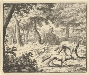 De wolf beschuldigt Renard van het eten van de vis die hij heeft gestolen, 1650-75