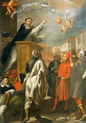 St. Vincent Ferrer predikt tot de jongeren van Salamanca, door Alonso Antonio Villamor