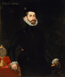 Portret van Hernan Cortes