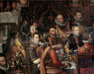 Het banket van de monarchen van het huis van Oostenrijk (detail)