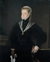 Spaans: Retrato de doña Juana de Austria, princesa de Portugal Portret van Doña Juana de Austria, prinses van Portugal