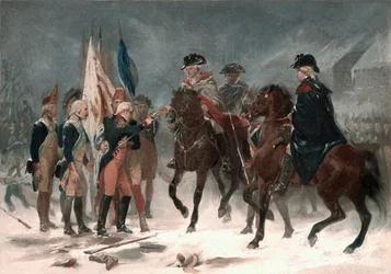 Overgave van kolonel Rall bij de Slag bij Trenton, 26 december 1776, 1858