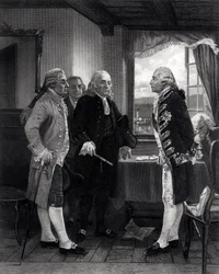 De vredesconferentie op Staten Island, ontmoeting tussen Lord Howe en de commissie van het congres, 11 september 1776