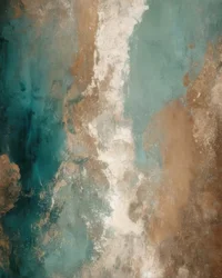 Diepgroenblauw met gouden krullen