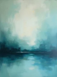Het serene, mistige meer