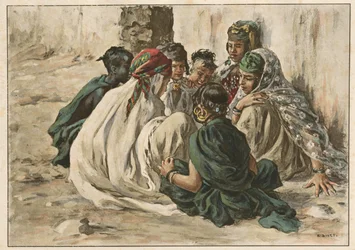 Spelletjes van meisjes in Laghouat, 1899