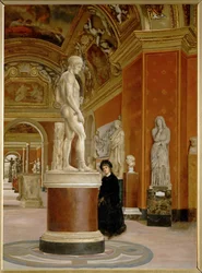 Gezicht op de Mars-rotonde en de Mecenahal in het Louvre ...