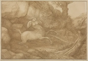 Centaur Woman (pen en bruine inkt over grafiet op velijnpapier)