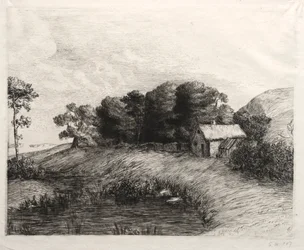 Landschap met een vijver