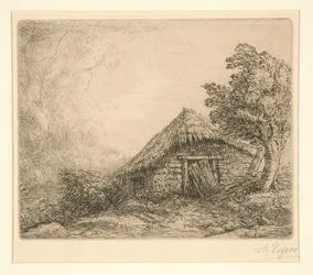 Huisje op een heuvel