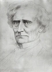 Portret van Hector Berlioz (1803-69) (pen en inkt op papier)