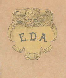Studie voor een bronzen naamplaat voor Edward D. Adams, ca. 1892